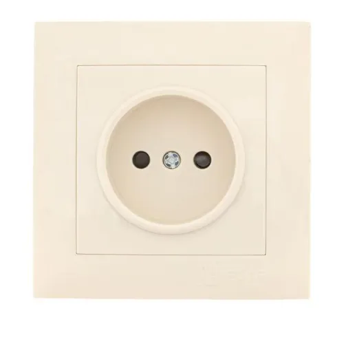 Розетка 1-м СП Валенсия 10А IP20 без заземл. защ. шторки крем. PROxima EKF EWR10-022-20