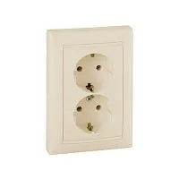 Розетка 2-м СП Valena 16А IP20 2P+E с заземл. немецк. стандарт сл. кость (DIY-упак.) Leg 695616