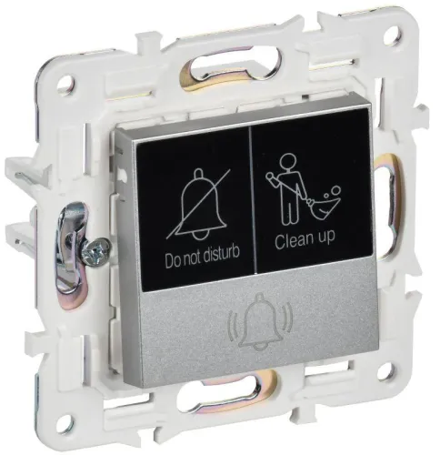 Кнопка звонка SKANDY 10А SK-V17S для отелей с индикацией серебр. IEK SK-V14-2-10-K23