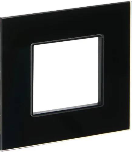 Рамка 1-м SKANDY SK-F21Bl стекло черн. IEK SK-M12-G-K02