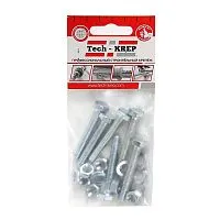 Болт с шестигранной головкой М6х40 DIN 933 + гайка + шайба оцинк. (уп.6шт) Tech-Krep/Zitar 112719