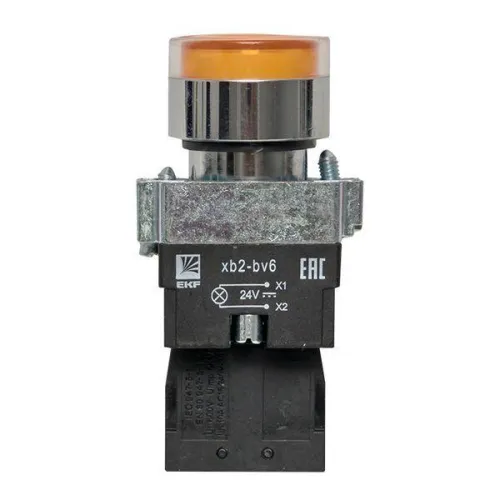 Кнопка BA51 с подсветкой 24В желт. NO PROxima EKF xb2-bw51-24 фото 4