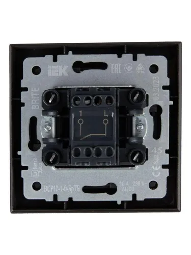 Выключатель 1-кл. СП BRITE ВСР10-1-0-БрТБ 10А в сборе бр. IEK BR-V10-0-10-K45-F фото 4