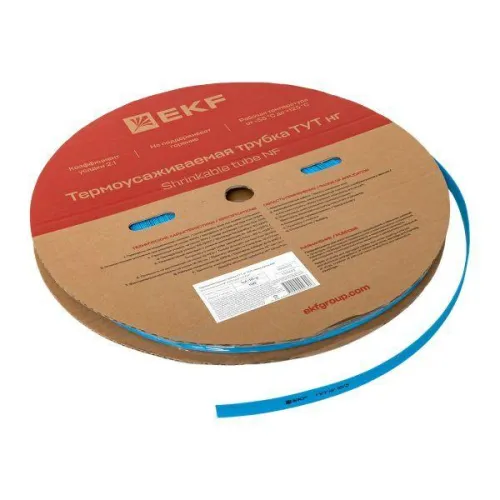 Трубка термоусадочная ТУТ нг 10/5 син. (уп.100м) EKF tut-10-g фото 4