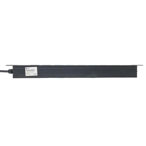 Блок PDU TERACOM PRO 19дюйм 1U 10А/250В 9 роз. Schuko шнур 2м 3х1.5кв.мм вилка C14 корпус алюм. черн. EKF TRP-HPD-10A-9SH-2MC14 фото 3