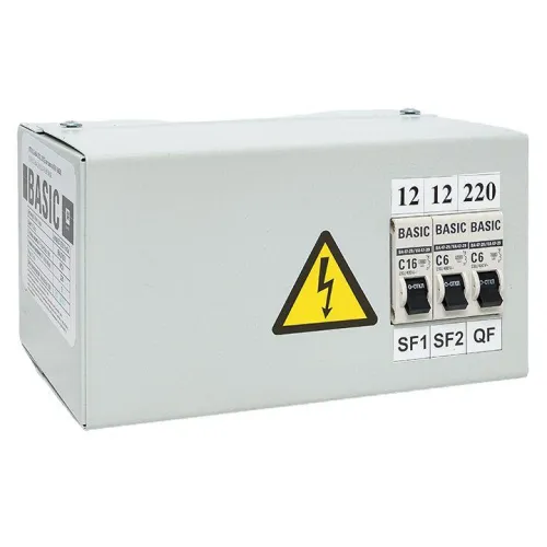 Ящик с понижающим трансформатором ЯТП 0.25 220/12В (3 авт. выкл.) Basic EKF yatp0.25-220/12v-3a