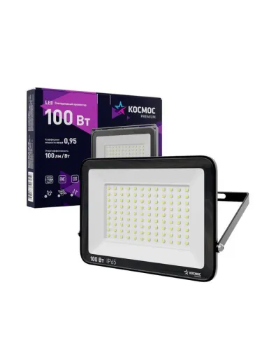 Прожектор светодиодный PREMIUM 100Вт 6500К 10000лм IP65 КОСМОС KOS_PR_LED_100 фото 2
