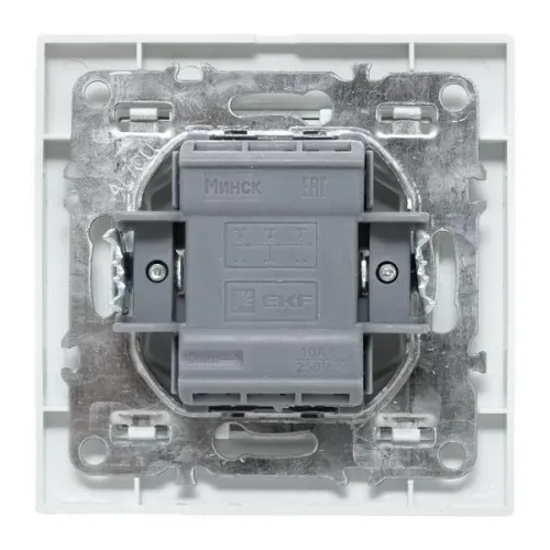 Выключатель 3-кл. СП Минск 10А IP20 бел. Basic EKF ERV10-024-10 фото 4