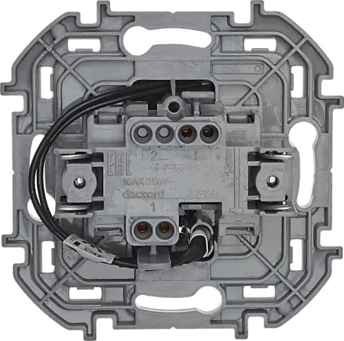 Выключатель 1-кл. Inspiria 10А IP20 250В 10AX с подсветкой/индикацией механизм антрацит IEK 673613 фото 3