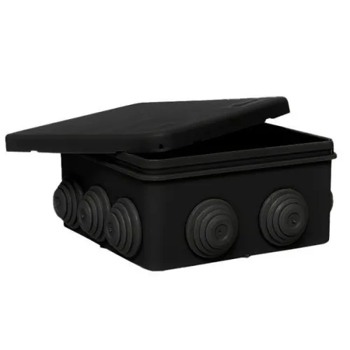 Коробка распределительная КМР-030-014 100х100х50 IP55 с крышкой 10 мембранных вводов черн. EKF plc-kmr2-030-014-b