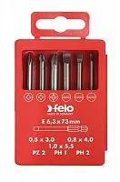 Набор бит SL/PZ/PH Industrial 73мм в кейсе 6 бит FELO 03092716