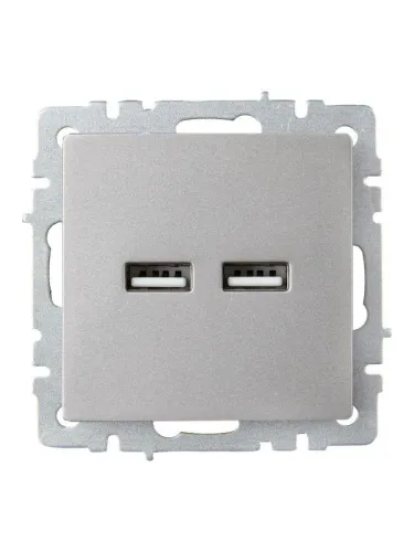 Розетка BRITE USB A+A 3.1А РЮ10-1-БрС механизм сталь IEK BR-U21-D31-K46 фото 2