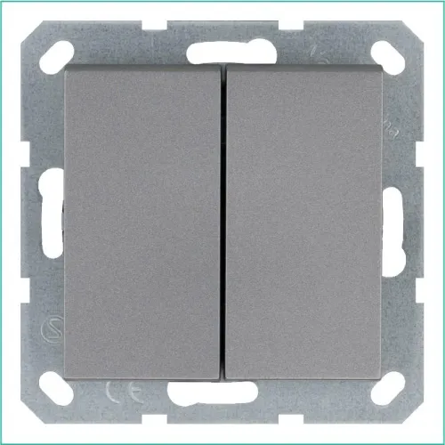 Переключатель проходной 2-кл. 10А IP20 механизм алюм. Jasmart G3022S