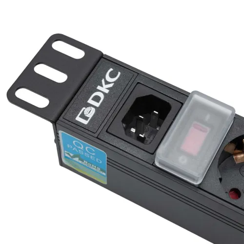 Блок розеток 8-м Schuko для 19дюйм шкафов с выкл. DKC R519SH8OPSHC14 фото 6