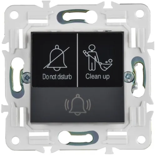 Кнопка звонка SKANDY 10А SK-V17G для отелей с индикацией графит IEK SK-V14-2-10-K53 фото 3