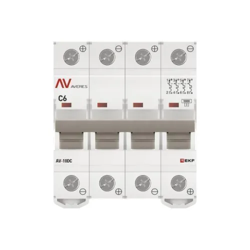 Выключатель автоматический 4п C 6А 10кА AV-10 DC AVERES EKF mcb10-DC-4-06C-av фото 4