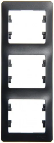 Рамка 3-м Glossa вертикал. антрацит SE GSL000707 фото 3