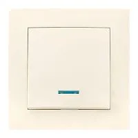 Выключатель 1-кл. СП Валенсия 10А IP20 с индикатором крем. PROxima EKF EWV10-121-20