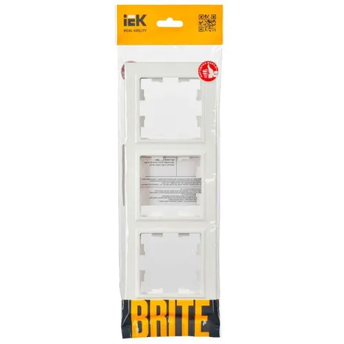 Рамка 3-м BRITE РУ-3-БрБ бел. IEK BR-M32-K01 фото 3