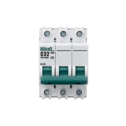 Выключатель автоматический модульный 3п C 32А 4.5кА ВА-101 DEKraft 11081DEK фото 2