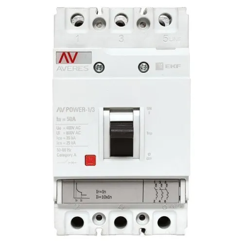 Выключатель автоматический 3п 50А 35кА AV POWER-1/3 TR AVERES EKF mccb-13-50-TR-av фото 7