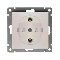 Розетка 1-м СП Афина 16А IP20 с заземл. защ. шторки механизм жемчуж. Universal A0049-OBr