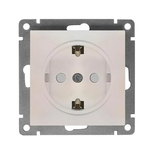 Розетка 1-м СП Афина 16А IP20 с заземл. защ. шторки механизм жемчуж. Universal A0049-OBr
