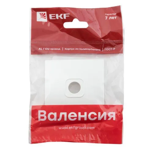 Панель лицевая Валенсия для 1-м розетки TV 75Ом 5-862МГц жемчуж. PROxima EKF ESA00-L-027-50 фото 2
