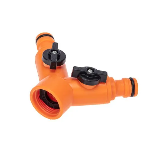 Разветвитель 2-х канальный на кран 3/4-1/2дюйма ЧЕТЫРЕ СЕЗОНА 62-0223 фото 2