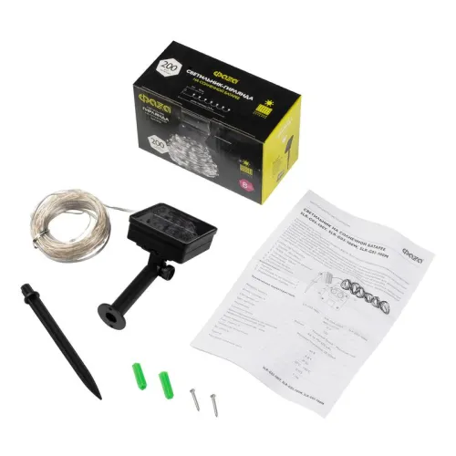 Светильник светодиодный садовый SLR-G03-200W нить 200LED холод. бел. на солнечн. батарее ФАZА 5033337 фото 4