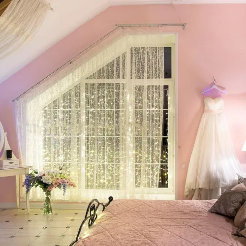 Гирлянда светодиодная "Светодиодный Дождь" 2х2.5м 300LED тепл. бел. 18Вт 230В IP20 свечение с динамикой провод прозр. Neon-Night 235-056 фото 7