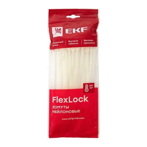 Хомут P6.6 4.8х200 FlexLock стандартный бел. (уп.100шт) PROxima EKF plc-fl-ctsw-4.8x200 фото 3