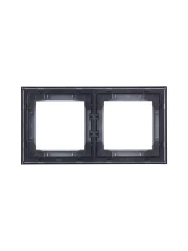 Рамка Levit 2п серебр./дым. черн. ABB 2CHH015020A6070 фото 2