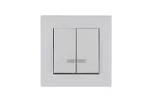 Выключатель 2-клав. с подсветкой Karea RIZZ бел. Makel 88001023