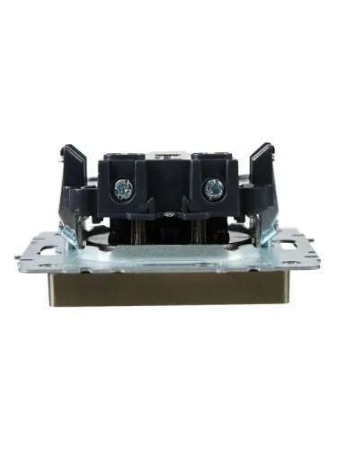 Розетка СП BRITE РСш10-2-БрШ 10А без заземл. защ. шторки механизм шампань IEK BR-R13-10-K37 фото 6