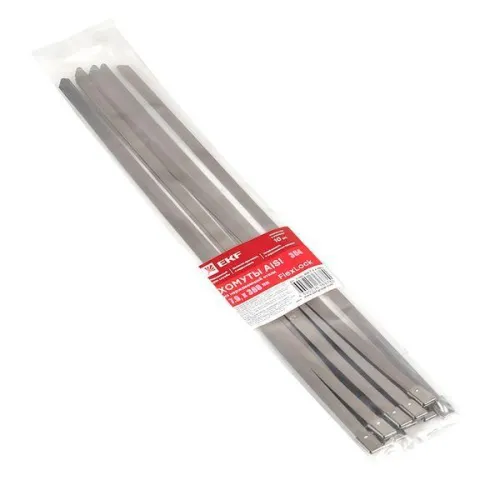 Хомут AISI 304 7.9х360 нерж. сталь FlexLock (уп.10шт) PROxima EKF plc-fl-tss-304-7.9x360-r фото 2