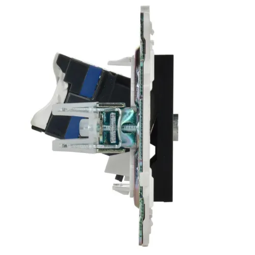 Розетка двойная TV+RJ45 кат.6E SKANDY SK-A15Bl черн. IEK SK-AK20-2-K02 фото 4