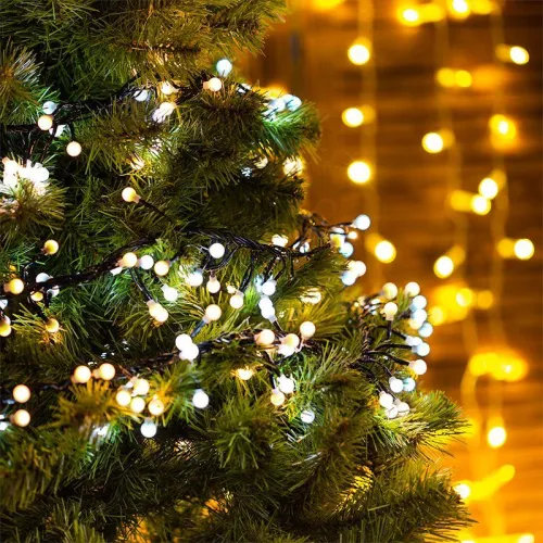 Гирлянда светодиодная "Мишура LED" 3м 288LED бел./тепл. бел. 18Вт 220-240В IP20 провод ПВХ темн. зел. Neon-Night 303-608 фото 3