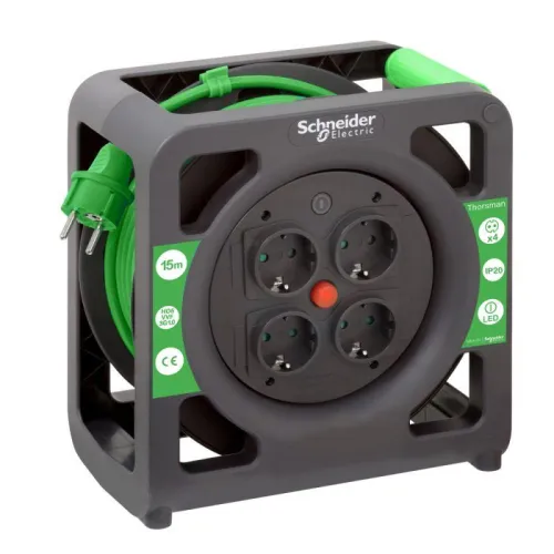 Удлинитель на катушке 4х15м IP20 Thorsman 3х1.0 SchE IMT33135