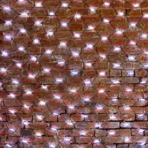 Гирлянда светодиодная "Сеть" 2х4м 560LED бел. 50Вт 220-240В IP67 провод каучук черн. Neon-Night 217-135