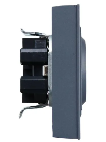 Розетка 2-м СП BRITE РСш12-3-БрМ 16А в сборе с заземл. защ. шторки маренго IEK BR-R24-16-K35-F фото 3