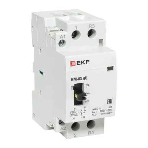 Контактор модульный КМ РУ 63А 1NO+1NC (2 мод.) PROxima EKF km-2m-63-11