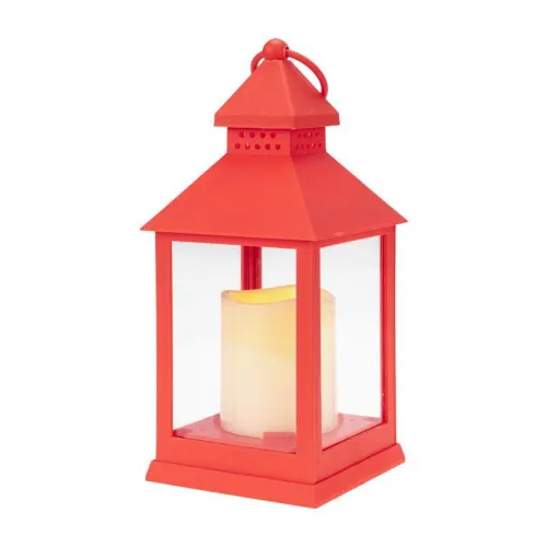 Фонарь декоративный со свечкой красный корпус размер 10.5х10.5х24см тепл. бел. Neon-Night 513-059 фото 6