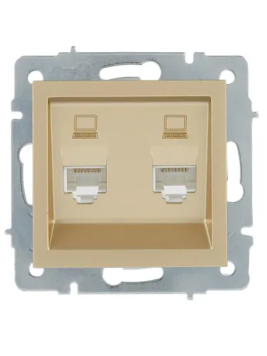 Розетка компьютерная двойн. VESNA зол. LEZARD 742-3688-141 фото 3