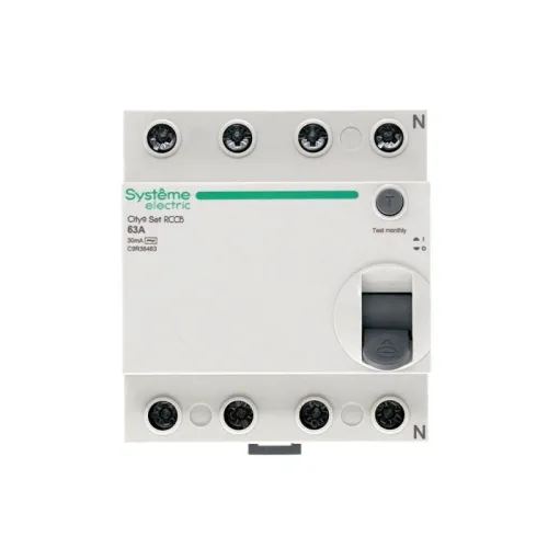 Выключатель дифференциального тока (УЗО) 4п 63А 30мА тип AC City9 Set 400В SE C9R36463 фото 2