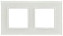 Рамка 2-м Elegance 14-5102-01М для розеток и выключателей стекло матов. бел. Эра Б0065834