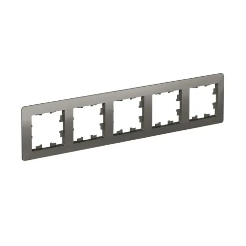 Рамка 5-м AtlasDesign Air сталь/дым. черн. SE ATN220905