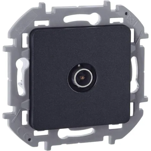 Розетка телевизионная TV Inspiria 2дБ 0-2400мГц с топологией "звезда" механизм антрацит IEK 673853