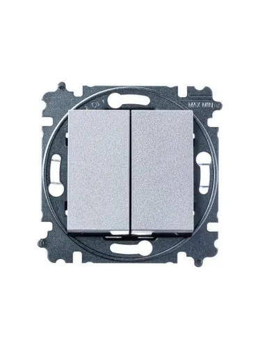 Переключатель 2-кл. СП Levit IP20 серебр./дым. черн. ABB 2CHH595245A6070 фото 2