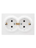 Розетка 2-м ОП LETO с заземл. закрытый корпус ПБТ бел. LEZARD 752-0200-127B